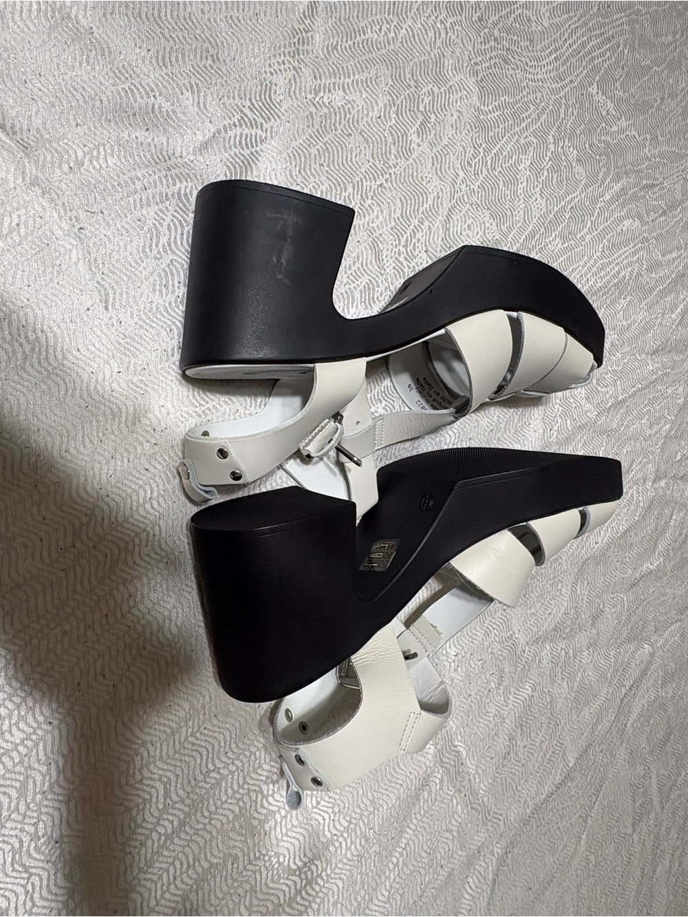 Free People Fishermen Women’s Leather Block Heel Sandals - Size 38 - Picture 11 of 16